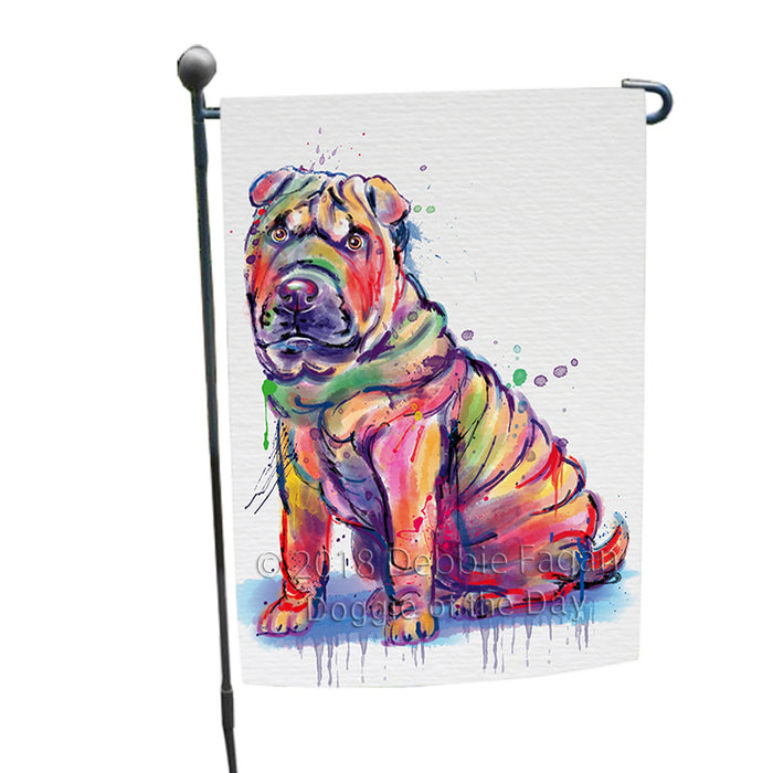 Watercolor Shar Pei Dog Garden Flag GFLG65071