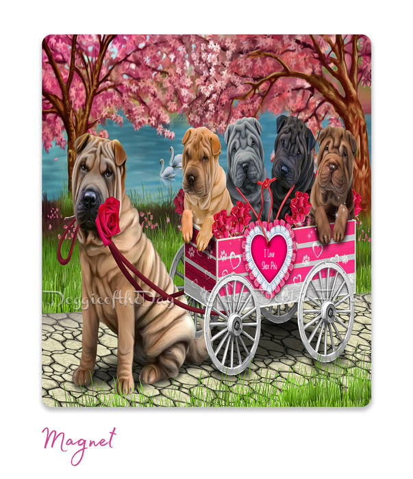 Mother's Day Gift Basket Shar Pei Dogs Blanket, Pillow, Coasters, Magnet, Coffee Mug and Ornament