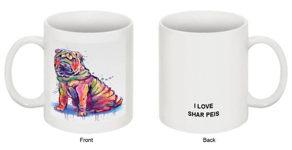 Watercolor Shar Pei Dog Coffee Mug MUG52501
