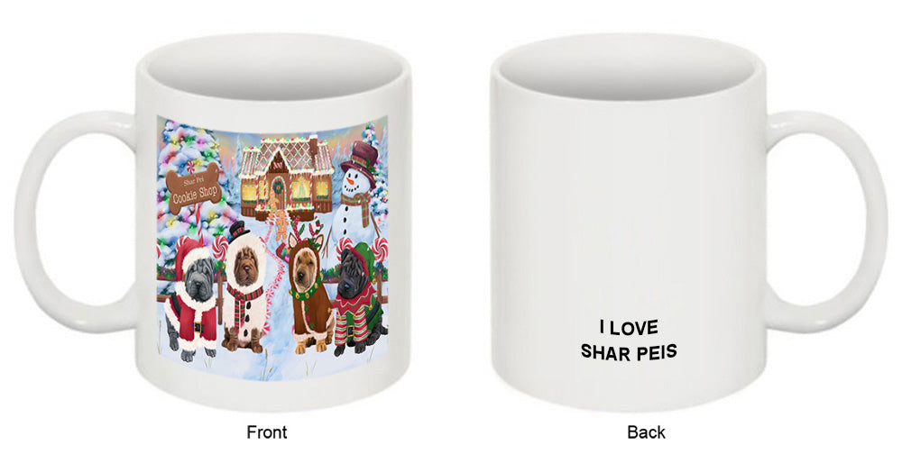 Holiday Gingerbread Cookie Shop Shar Peis Dog Coffee Mug MUG52016