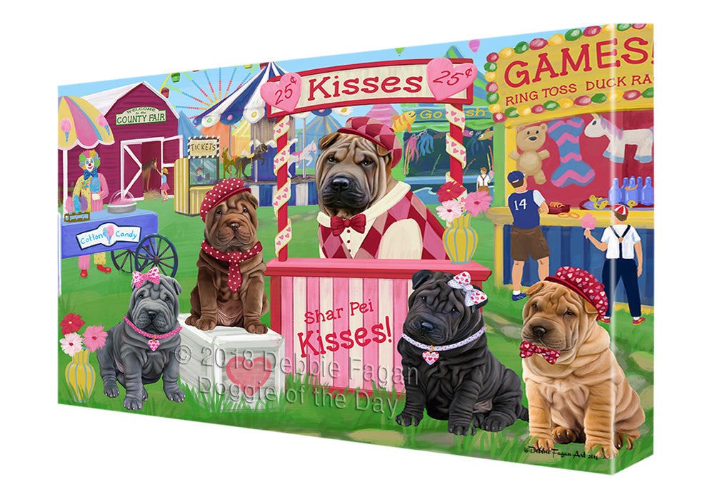 Carnival Kissing Booth Shar Peis Dog Canvas Print Wall Art Décor CVS125540