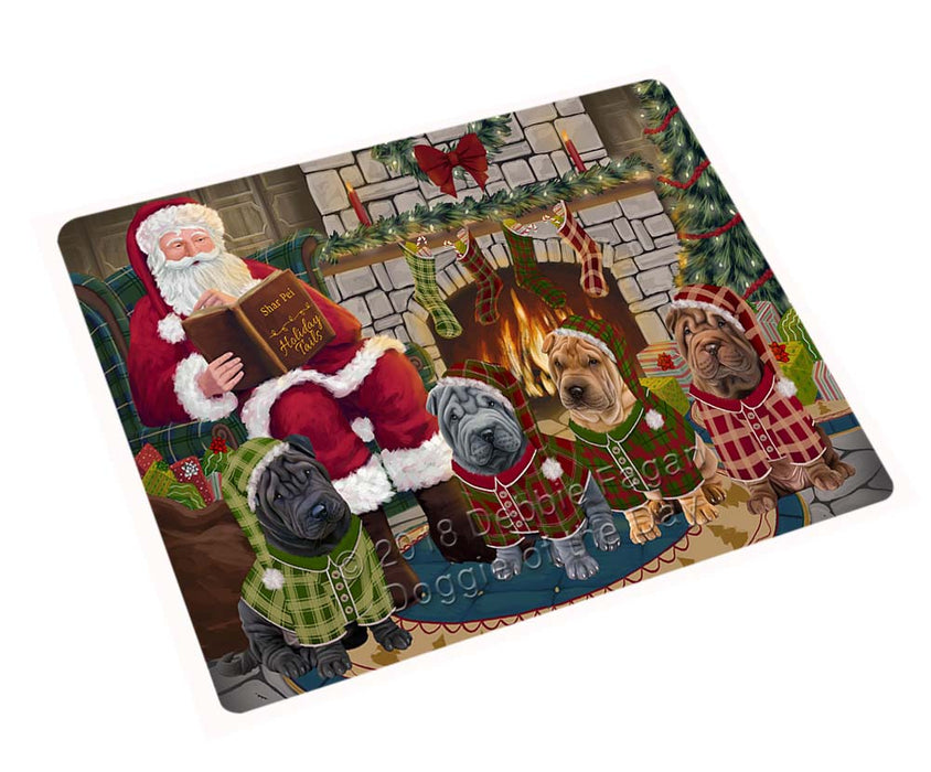 Christmas Cozy Holiday Tails Shar Peis Dog Magnet MAG71298 (Small 5.5" x 4.25")