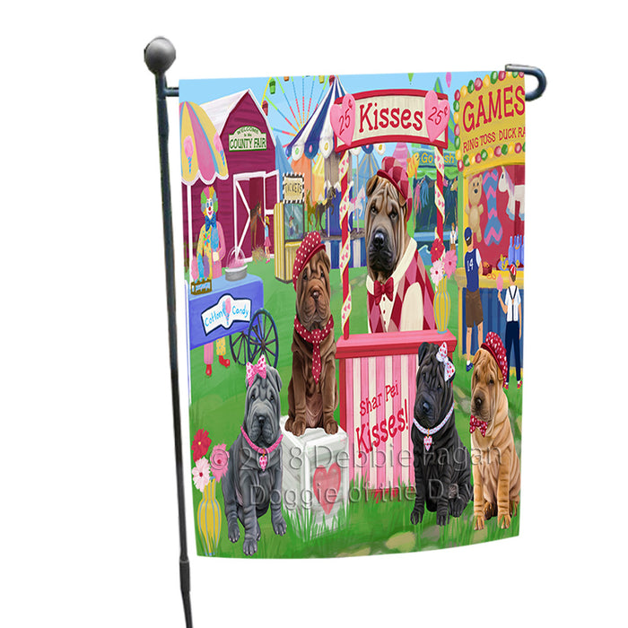 Carnival Kissing Booth Shar Peis Dog Garden Flag GFLG56472