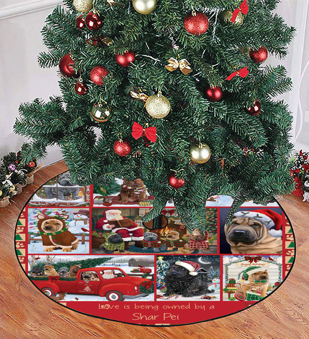 Love is Being Owned Christmas Shar Pei Dogs Tree Skirt