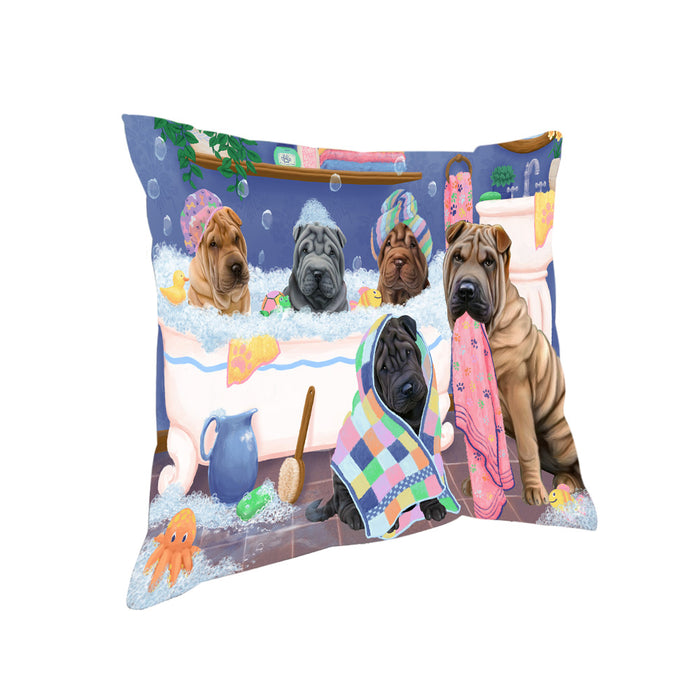 Rub A Dub Dogs In A Tub Shar Peis Dog Pillow PIL81576