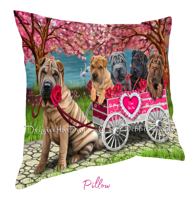 Mother's Day Gift Basket Shar Pei Dogs Blanket, Pillow, Coasters, Magnet, Coffee Mug and Ornament