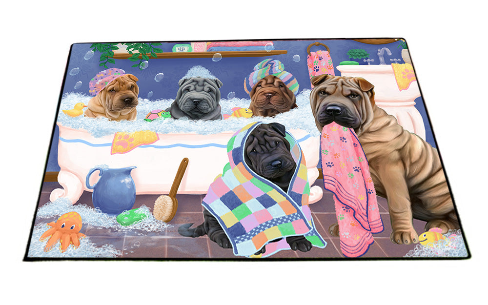 Rub A Dub Dogs In A Tub Shar Peis Dog Floormat FLMS53646