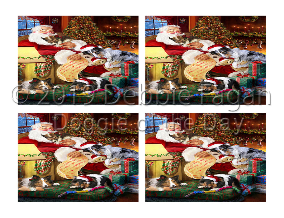 Santa Sleeping with Sheltie Dogs Placemat