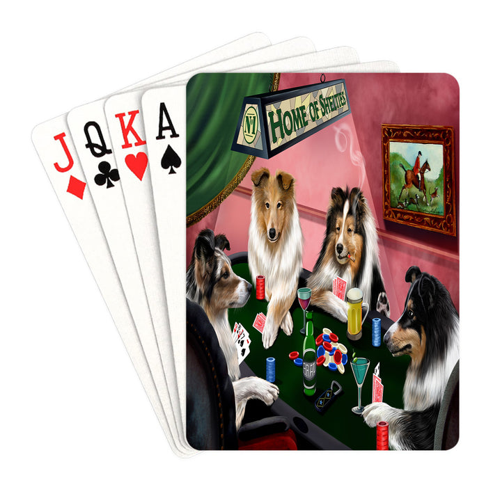 Home of Sheltie Dogs Playing Poker Playing Card Decks