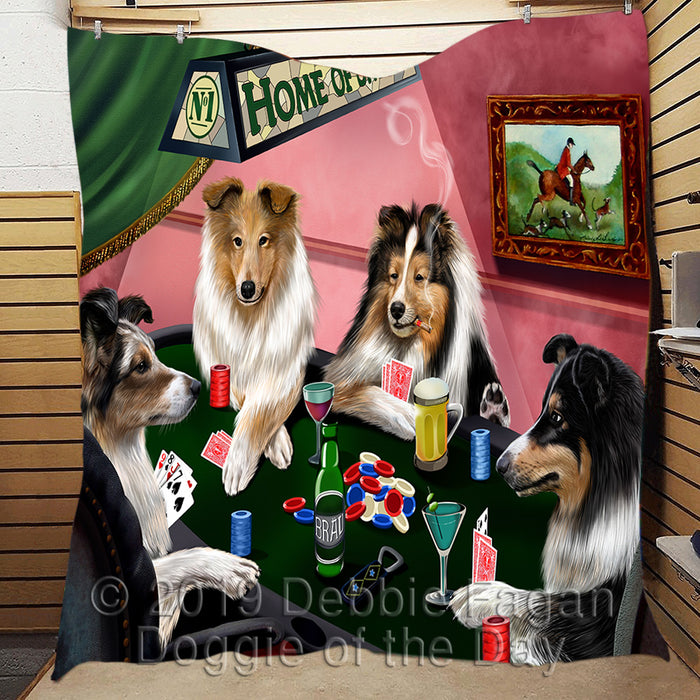 Home of  Sheltie Dogs Playing Poker Quilt