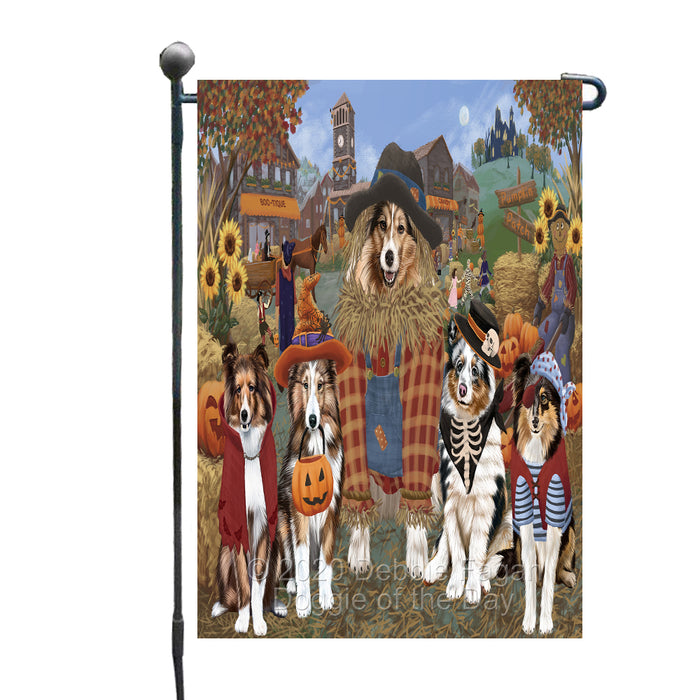 Halloween 'Round Town Shetland Sheepdogs Garden Flag GFLG65746