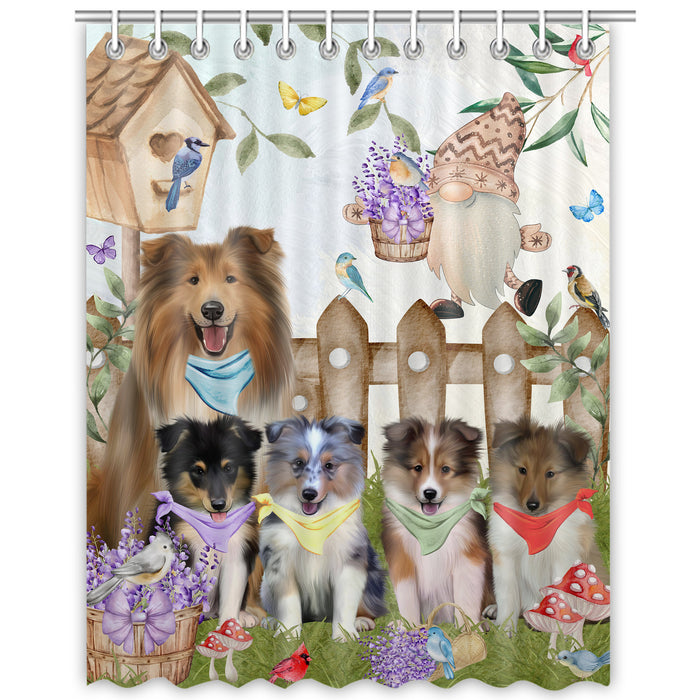 Shetland Sheepdog Shower Curtain, Explore a Variety of Custom Designs, Personalized, Waterproof Bathtub Curtains with Hooks for Bathroom, Gift for Dog and Pet Lovers