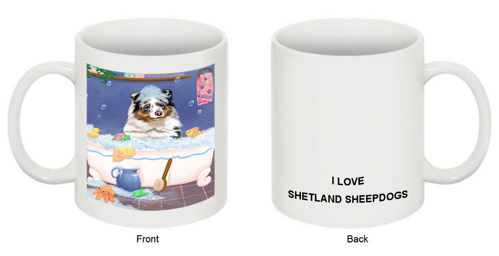 Rub A Dub Dog In A Tub Shetland Sheepdog Coffee Mug MUG52842