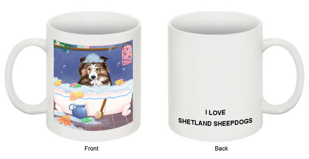 Rub A Dub Dog In A Tub Shetland Sheepdog Coffee Mug MUG52843