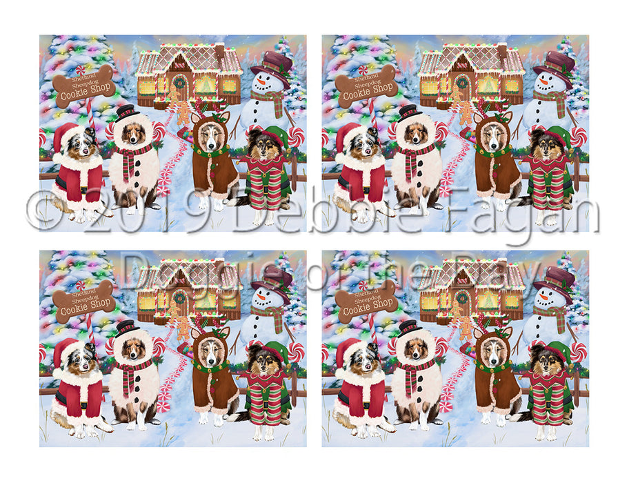 Holiday Gingerbread Cookie Shetland Sheepdogs Placemat
