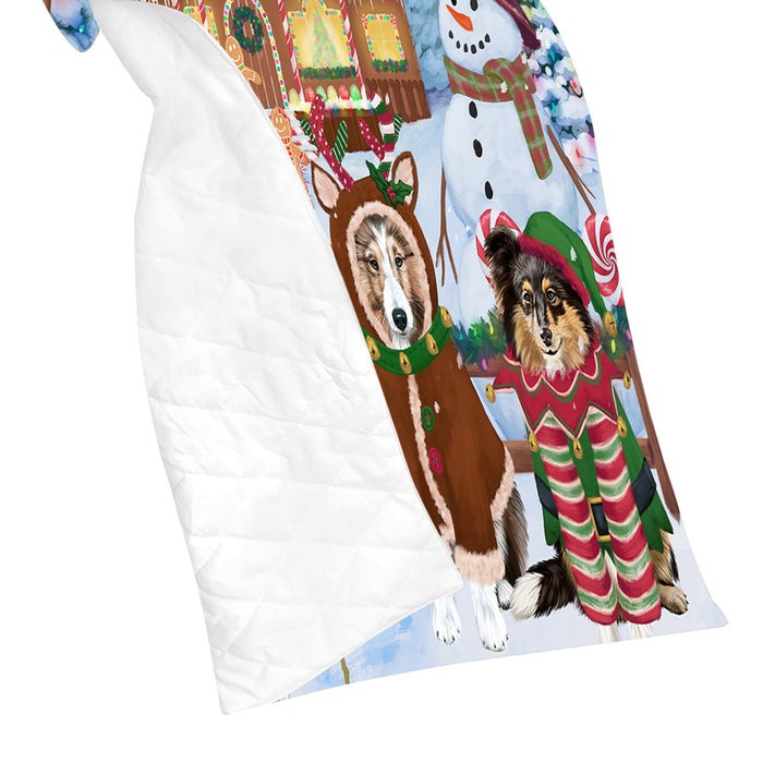 Holiday Gingerbread Cookie Shetland Sheepdogs Quilt