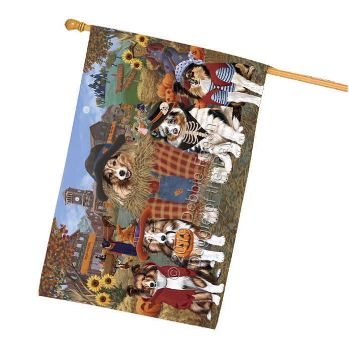 Halloween 'Round Town Shetland Sheepdogs House Flag FLG65914