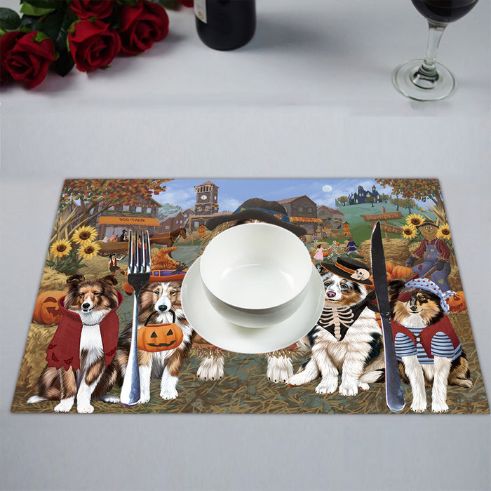 Halloween 'Round Town Shetland Sheepdogs Placemat