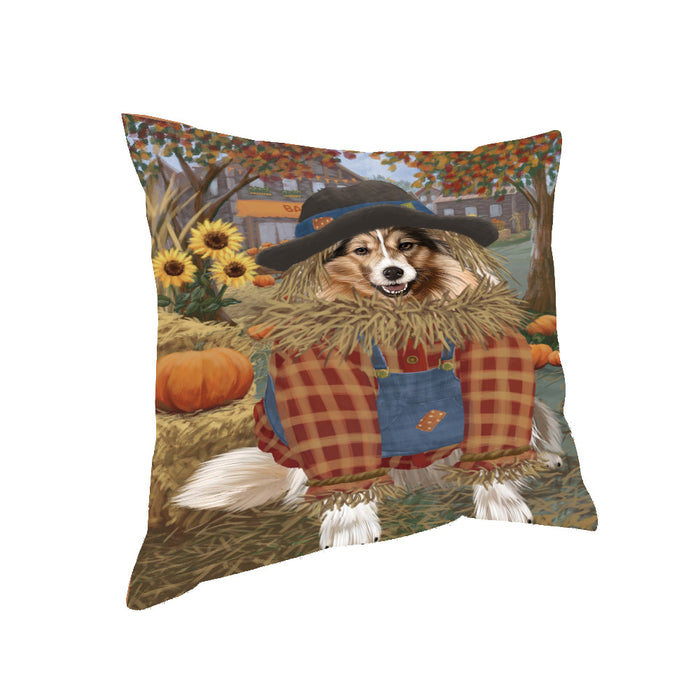 Fall Pumpkin Scarecrow Shar Pei Dogs Pillow PIL85400 (18x18)