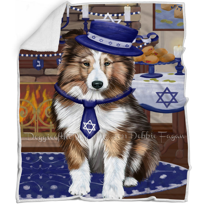 Happy Hanukkah Shetland Sheepdog Blanket BLNKT144042