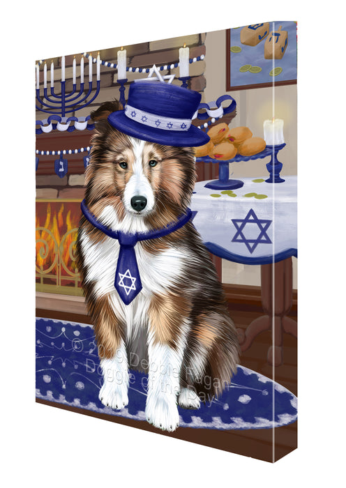 Happy Hanukkah Shetland Sheepdog Canvas Print Wall Art Décor CVS144800