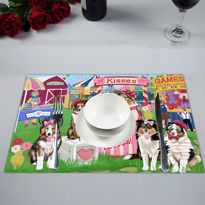 Carnival Kissing Booth Shetland Sheepdogs Placemat