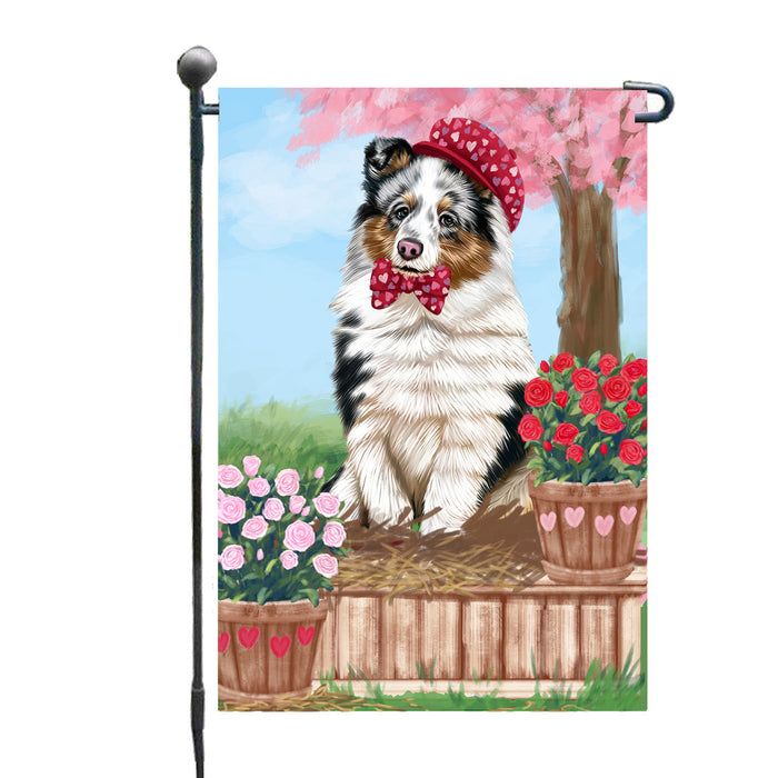 Personalized Rosie 25 Cent Kisses Shetland Sheepdog Custom Garden Flag GFLG64794
