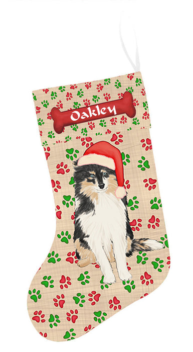 Pet Name Personalized Christmas Paw Print Shar Pei Dogs Stocking
