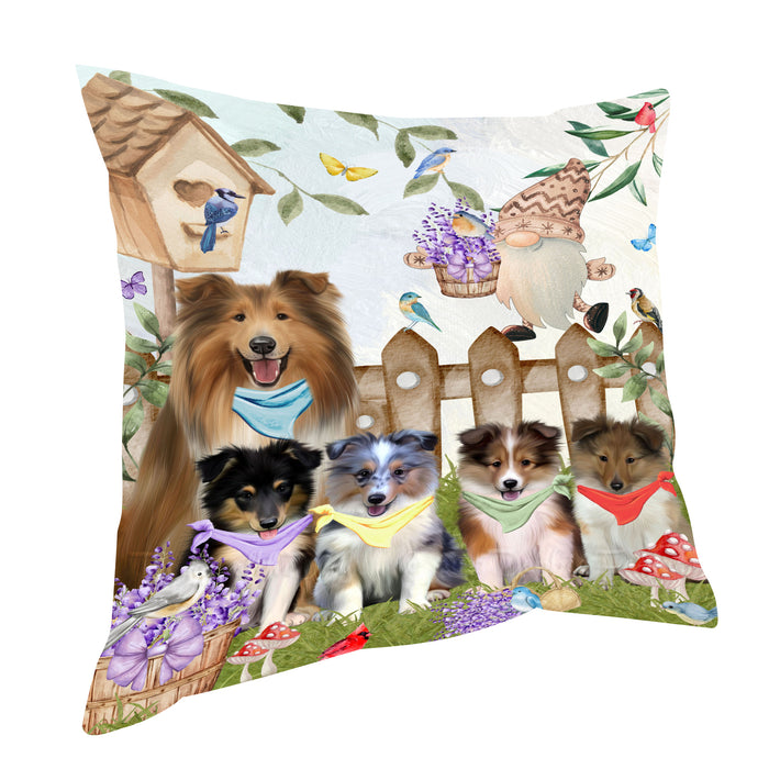 Shetland Sheepdog Throw Pillow: Explore a Variety of Designs, Custom, Cushion Pillows for Sofa Couch Bed, Personalized, Dog Lover's Gifts