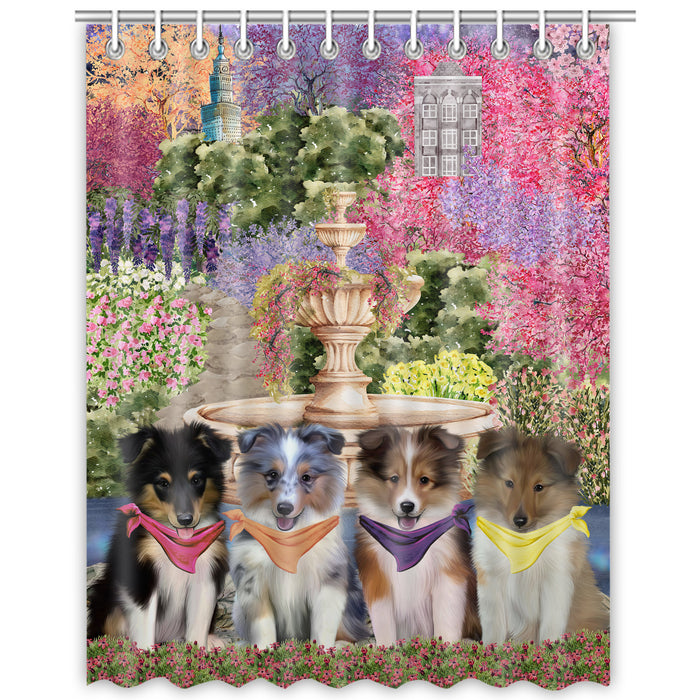 Shetland Sheepdog Shower Curtain: Explore a Variety of Designs, Halloween Bathtub Curtains for Bathroom with Hooks, Personalized, Custom, Gift for Pet and Dog Lovers
