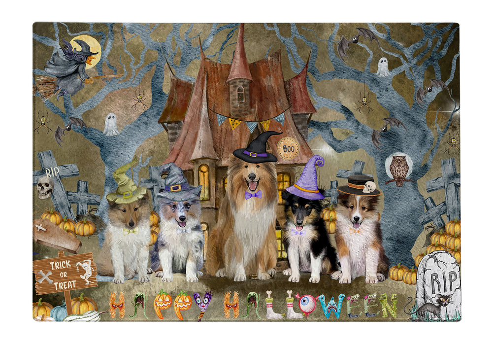 Shetland Sheepdog Cutting Board for Kitchen, Tempered Glass Scratch and Stain Resistant, Explore a Variety of Designs, Custom, Personalized, Dog Gift for Pet Lovers