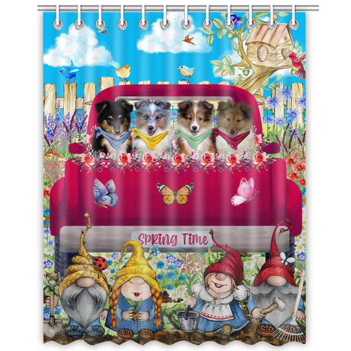 Shetland Sheepdog Shower Curtain: Explore a Variety of Designs, Custom, Personalized, Waterproof Bathtub Curtains for Bathroom with Hooks, Gift for Dog and Pet Lovers