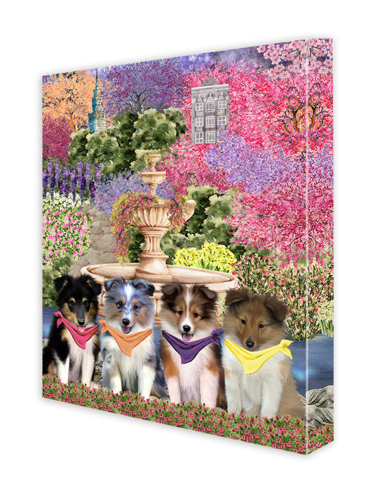 Shetland Sheepdog Canvas: Explore a Variety of Designs, Custom, Digital Art Wall Painting, Personalized, Ready to Hang Halloween Room Decor, Pet Gift for Dog Lovers