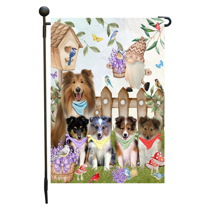 Shetland Sheepdog Garden Flag: Explore a Variety of Designs, Custom, Personalized, Weather Resistant, Double-Sided, Outdoor Garden Yard Decor for Dog and Pet Lovers