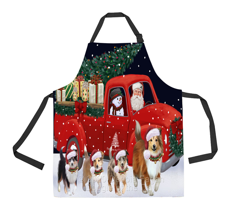 Christmas Express Delivery Red Truck Running Shetland Sheepdogs Apron Apron-48152