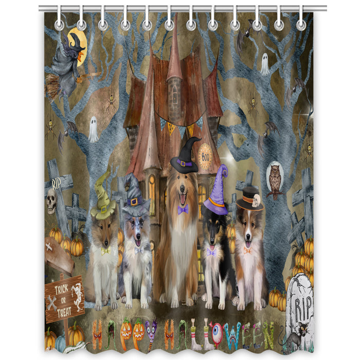 Shetland Sheepdog Shower Curtain, Explore a Variety of Custom Designs, Personalized, Waterproof Bathtub Curtains with Hooks for Bathroom, Gift for Dog and Pet Lovers
