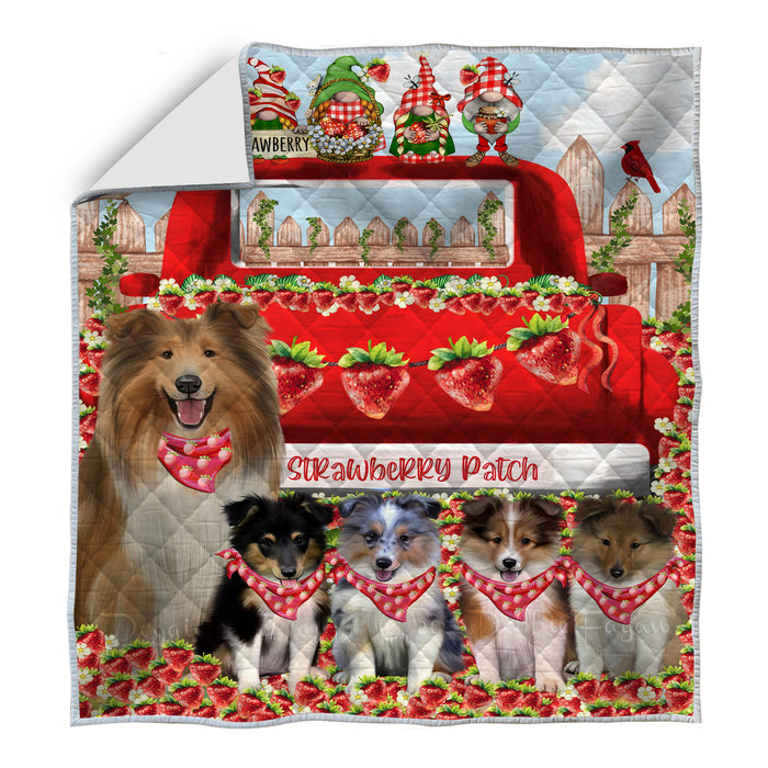 Shetland Sheepdog Bedding Quilt, Bedspread Coverlet Quilted, Explore a Variety of Designs, Custom, Personalized, Pet Gift for Dog Lovers