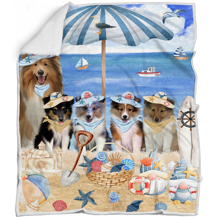 Shetland Sheepdog Blanket: Explore a Variety of Custom Designs, Bed Cozy Woven, Fleece and Sherpa, Personalized Dog Gift for Pet Lovers