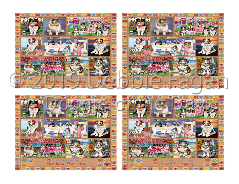 Love is Being Owned Shetland Sheepdog Beige Placemat
