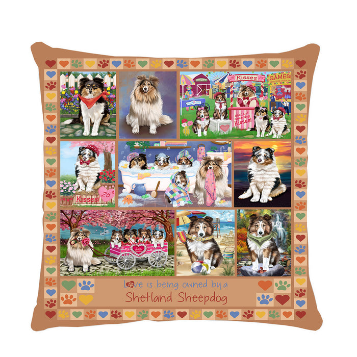 Love is Being Owned Shetland Sheepdog Beige Pillow PIL85012