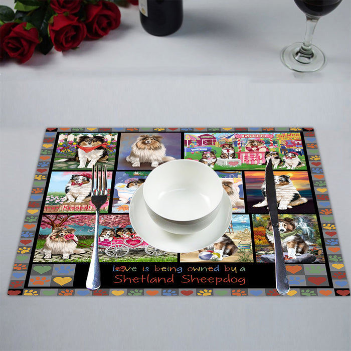 Love is Being Owned Shetland Sheepdog Grey Placemat