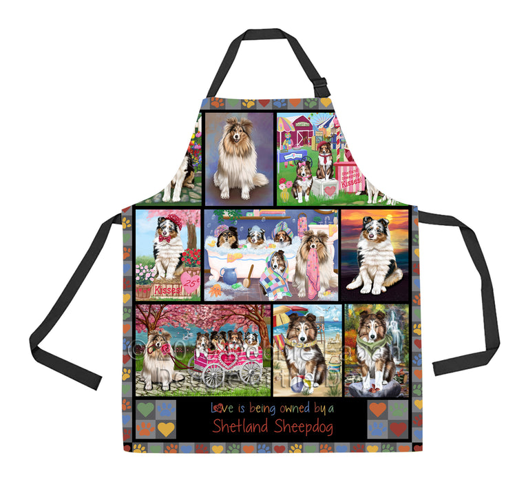 Love is Being Owned Shetland Sheepdog Grey Apron