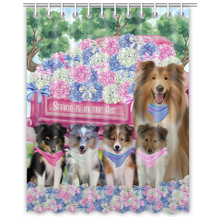 Shetland Sheepdog Shower Curtain, Personalized Bathtub Curtains for Bathroom Decor with Hooks, Explore a Variety of Designs, Custom, Pet Gift for Dog Lovers