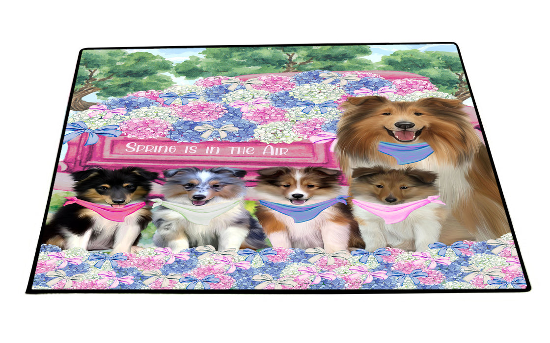 Shetland Sheepdog Floor Mat and Door Mats, Explore a Variety of Designs, Personalized, Anti-Slip Welcome Mat for Outdoor and Indoor, Custom Gift for Dog Lovers