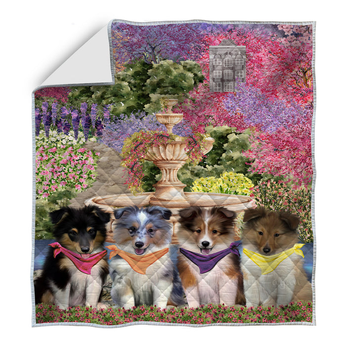 Shetland Sheepdog Quilt: Explore a Variety of Personalized Designs, Custom, Bedding Coverlet Quilted, Pet and Dog Lovers Gift