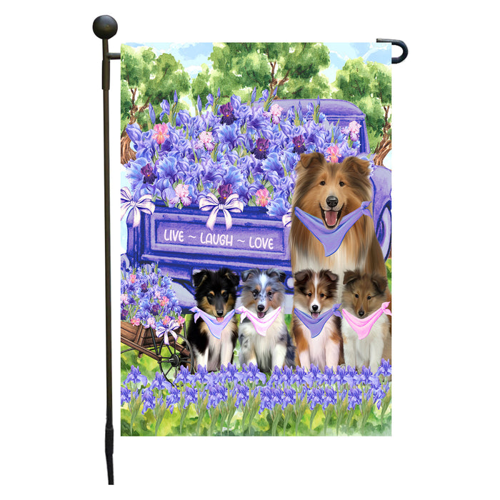 Shetland Sheepdog Garden Flag for Dog and Pet Lovers, Explore a Variety of Designs, Custom, Personalized, Weather Resistant, Double-Sided, Outdoor Garden Yard Decoration