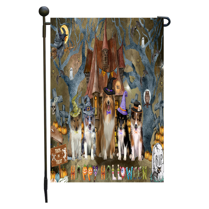 Shetland Sheepdog Garden Flag: Explore a Variety of Designs, Personalized, Custom, Weather Resistant, Double-Sided, Outdoor Garden Halloween Yard Decor for Dog and Pet Lovers