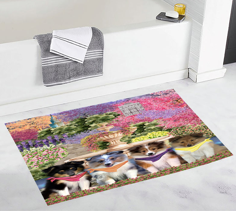 Shetland Sheepdog Anti-Slip Bath Mat, Explore a Variety of Designs, Soft and Absorbent Bathroom Rug Mats, Personalized, Custom, Dog and Pet Lovers Gift