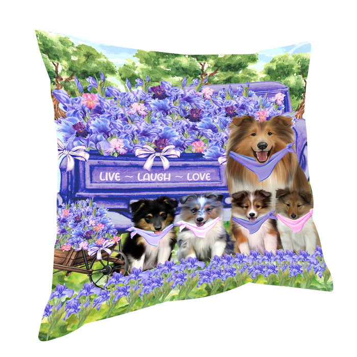 Shetland Sheepdog Pillow, Cushion Throw Pillows for Sofa Couch Bed, Explore a Variety of Designs, Custom, Personalized, Dog and Pet Lovers Gift