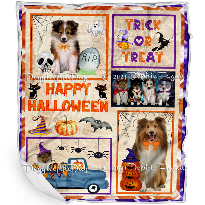 Happy Halloween Trick or Treat Shetland Sheepdogs Blanket BLNKT143785